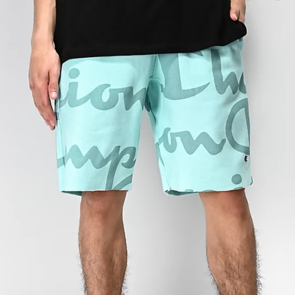 Champion Other - Champion Reverse Weave Script Green Sweat Shorts